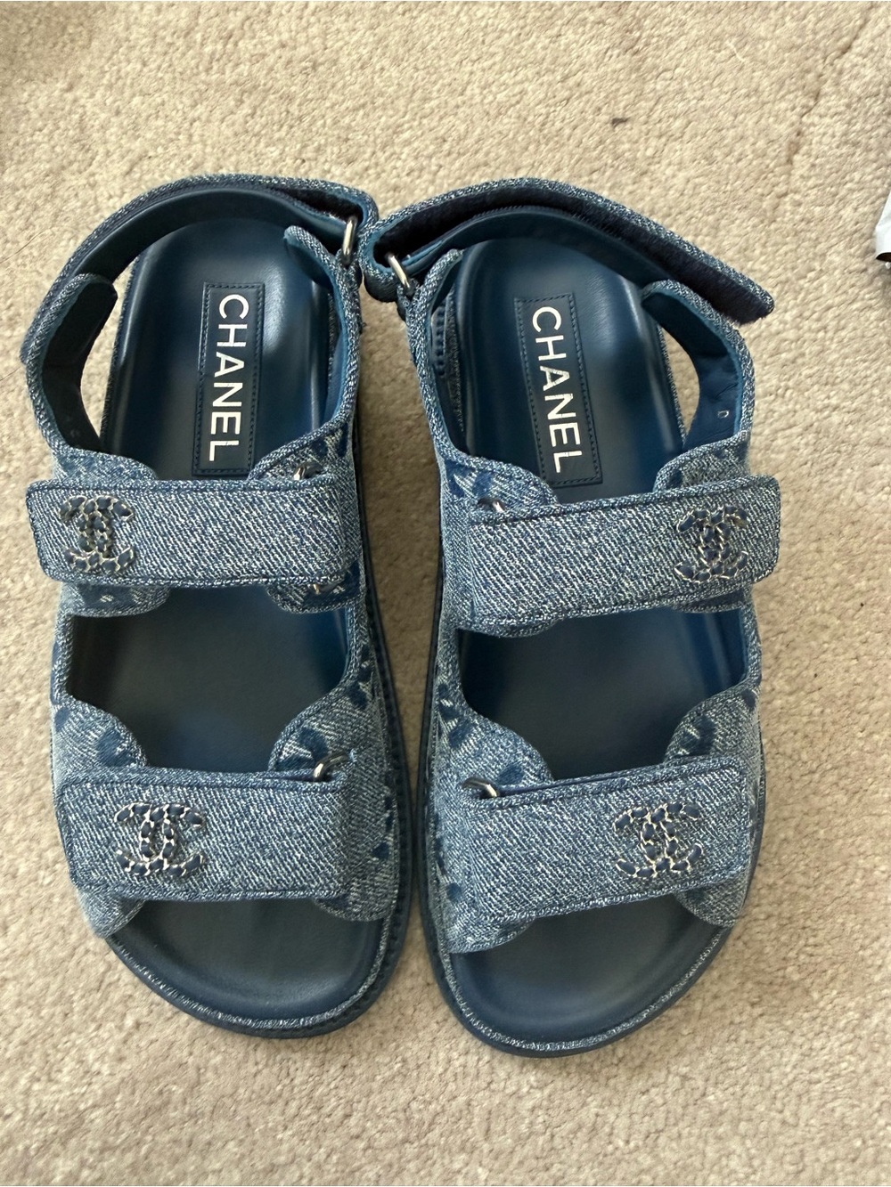 CHANEL Denim Blue Kids Sandals
